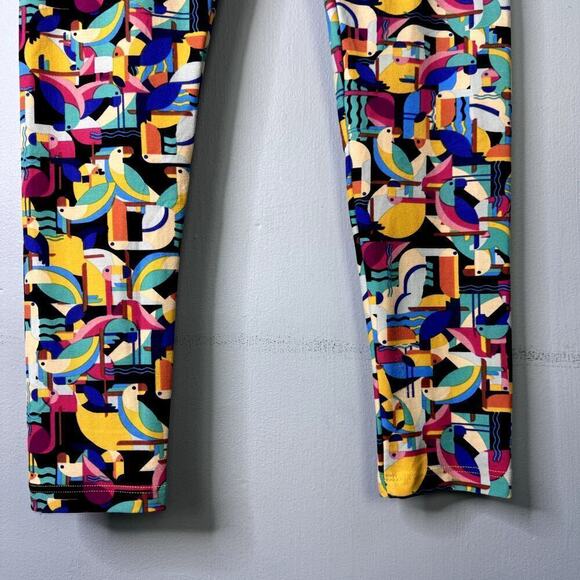 LuLaRoe Geometric Toucan Tropical Parrot Flamingo Leggings Women's OS One Size - Picture 4 of 12